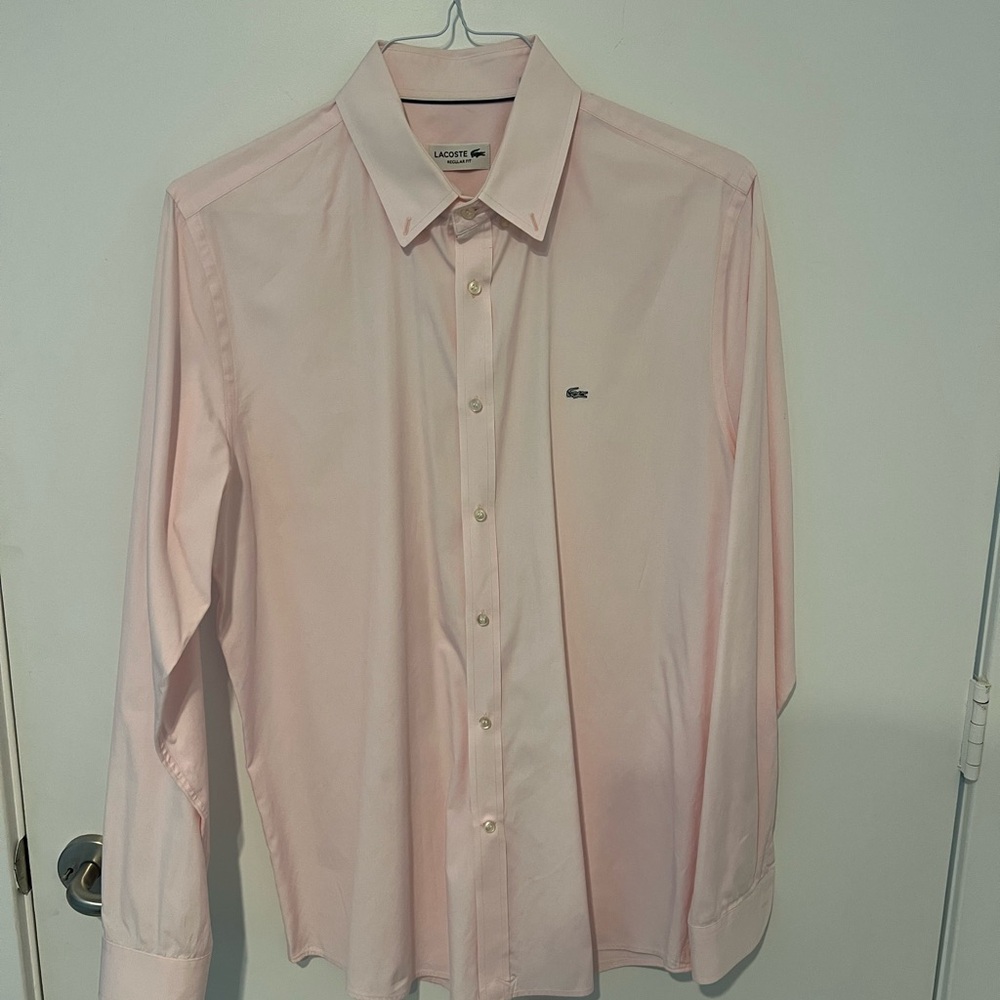 Lacoste Men's Light Pink Dress Shirt